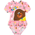 Pink - Front - Hey Duggee Girls Frill One Piece Swimsuit