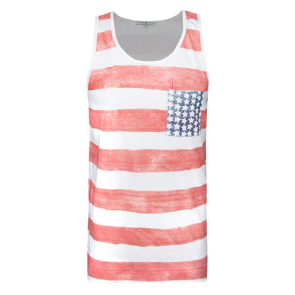 White-Red - Front - Junk Food Mens USA Flag Vest