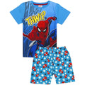 Blue - Front - Spider-Man Boys Thwamm Comic Cotton Short Pyjama Set