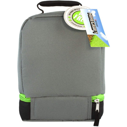 Green - Back - Minecraft Childrens-Kids Double Creeper Lunch Bag