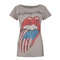 Grey-Red - Front - Amplified Womens-Ladies USA Tour 2 The Rolling Stones T-Shirt