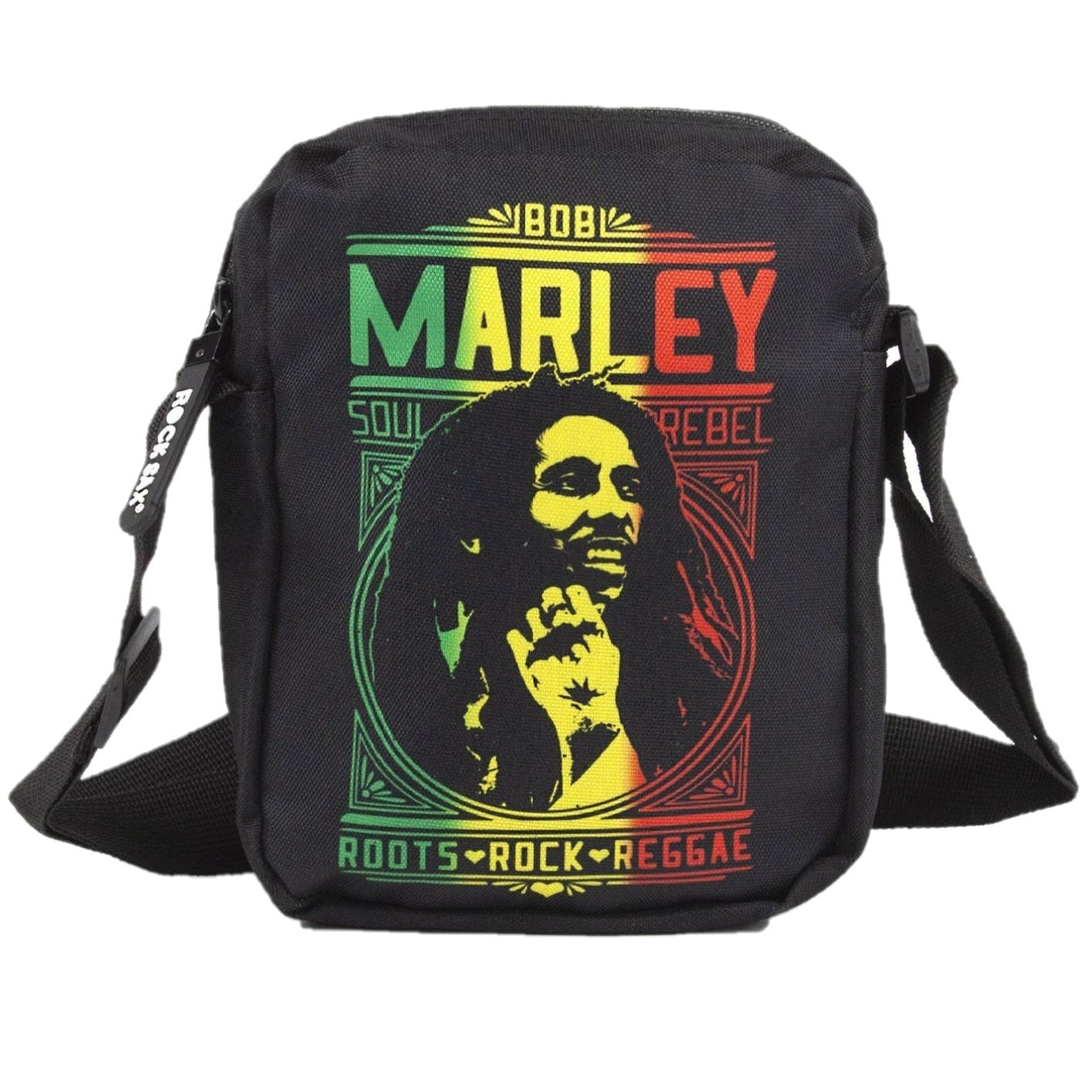 Black - Front - Rock Sax Bob Marley Crossbody Bag