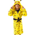 Yellow - Back - Pokemon Childrens-Kids Pikachu Faces Dressing Gown