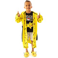 Yellow - Side - Pokemon Childrens-Kids Pikachu Faces Dressing Gown