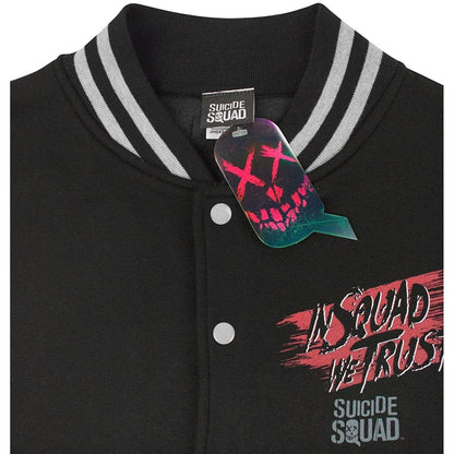 Grey Marl-Black - Back - Suicide Squad Mens Varsity Jacket