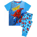 Blue-Red-White - Front - Spider-Man Childrens-Kids Comic Pyjama Set