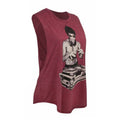 Red - Back - BNA78 Womens-Ladies Gung Fu Scratch Bruce Lee Tank Top