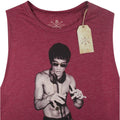 Red - Side - BNA78 Womens-Ladies Gung Fu Scratch Bruce Lee Tank Top