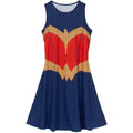 Blue - Front - Wonder Woman Womens-Ladies Skater Costume Dress