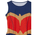 Blue-Red - Side - Wonder Woman Girls Skater Costume Dress