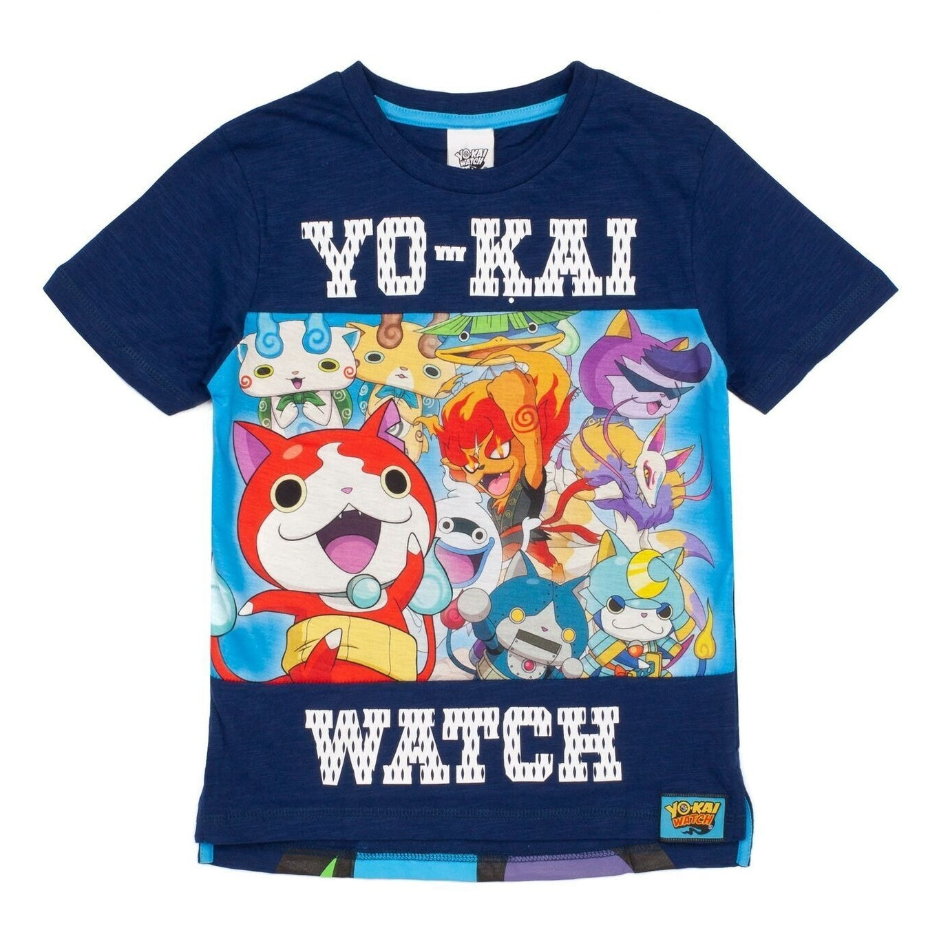 Navy - Front - Yo-Kai Watch Boys Panel T-Shirt