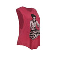 Red - Back - BNA78 Womens-Ladies Gung Fu Scratch Bruce Lee Tank Top