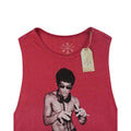 Red - Side - BNA78 Womens-Ladies Gung Fu Scratch Bruce Lee Tank Top