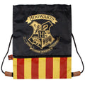 Black-Red-Yellow - Front - Harry Potter Hogwarts Drawstring Bag