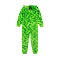 Green - Back - Minecraft Boys Creeper Pixel Bodysuit