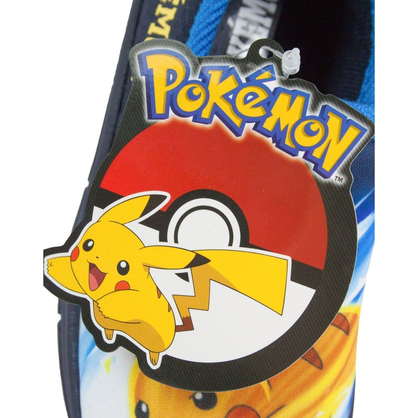 Navy-Blue-Yellow - Close up - Pokemon Boys Pika Pikachu Slippers