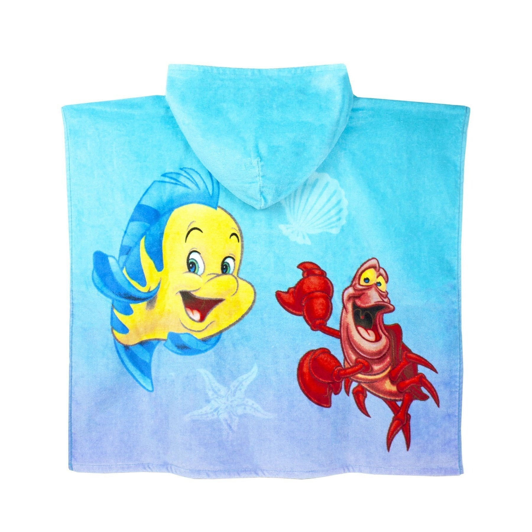 Blue - Back - The Little Mermaid Girls Swimsuit And Poncho Set
