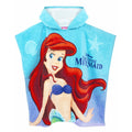 Blue - Side - The Little Mermaid Girls Swimsuit And Poncho Set