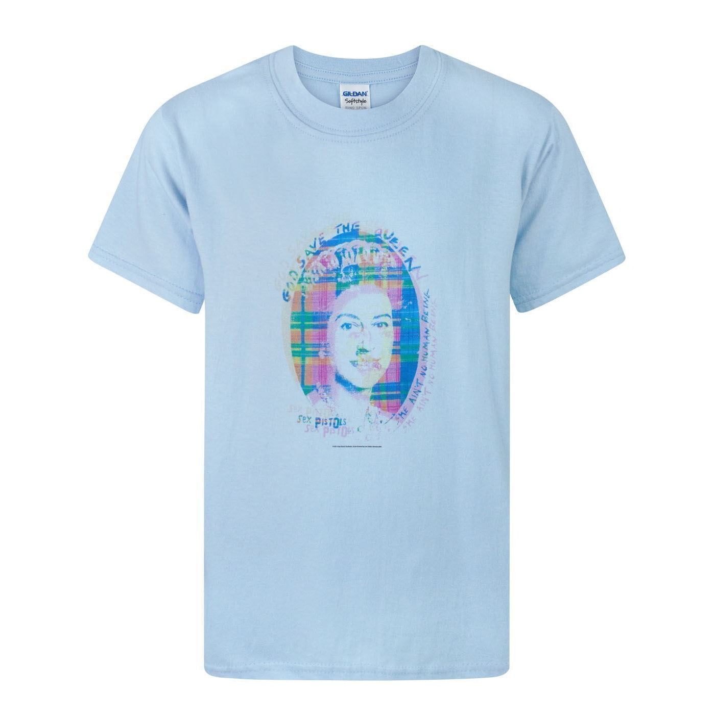 Blue - Front - Sex Pistols Boys Tartan T-Shirt