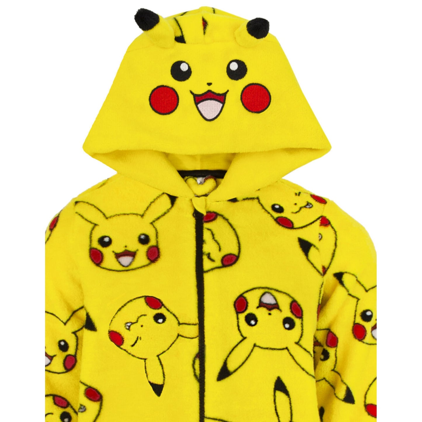 Yellow - Pack Shot - Pokemon Childrens-Kids Pikachu 3D Ears Sleepsuit