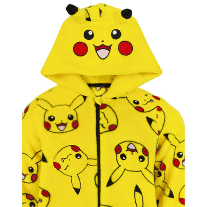 Yellow - Pack Shot - Pokemon Childrens-Kids Pikachu 3D Ears Sleepsuit