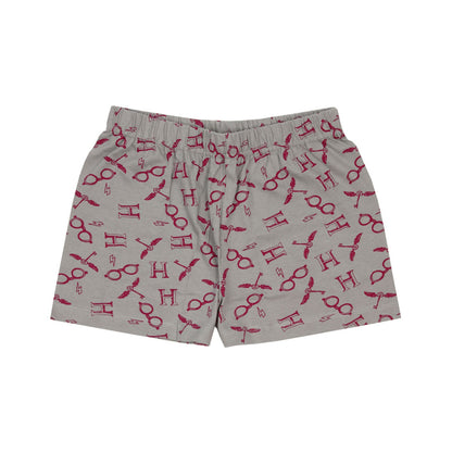 Burgundy - Close up - Harry Potter Girls Glitter Short Pyjama Set