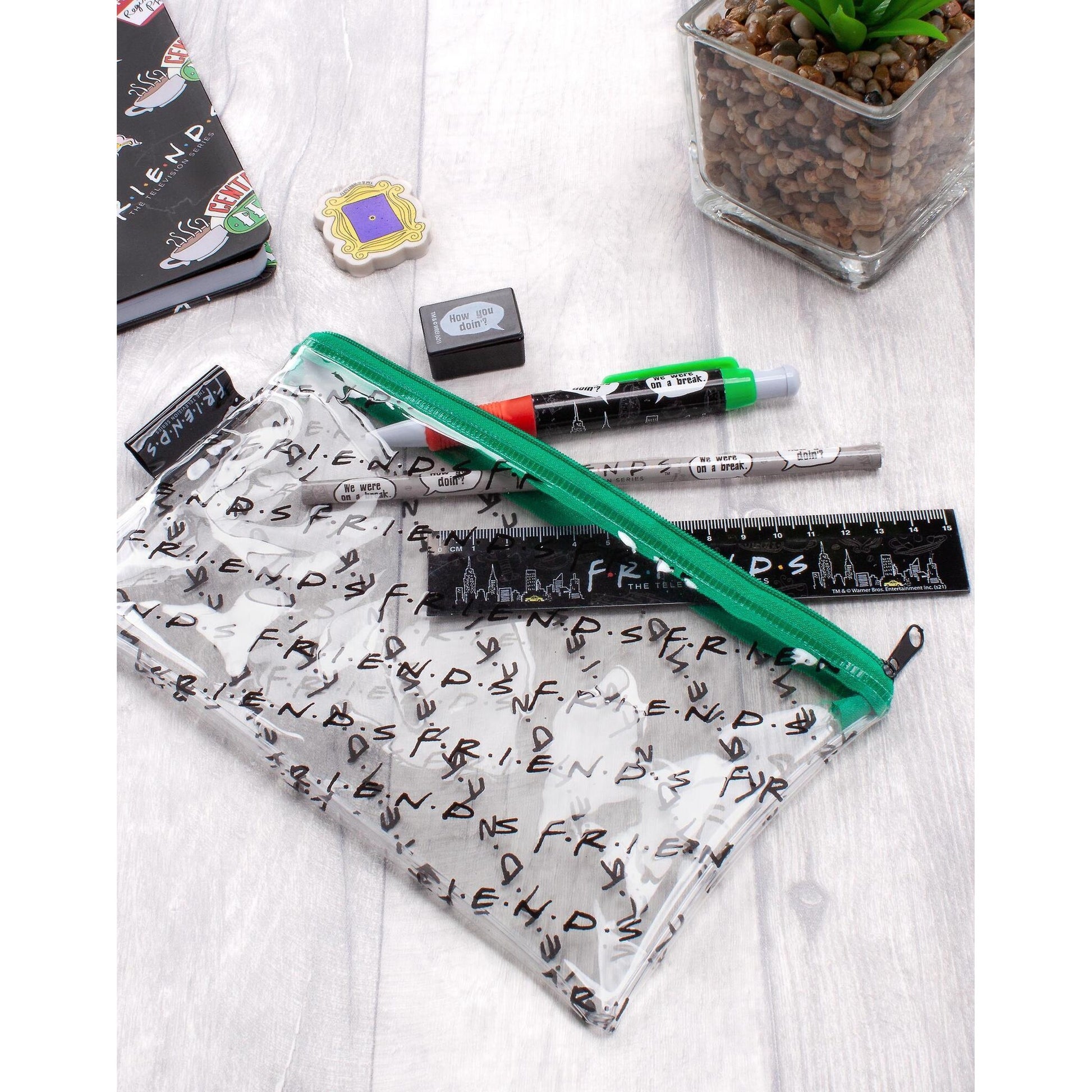 Black - Side - Friends Bumper Stationery Set (Pack of 8)