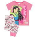 Pink - Front - Mulan Girls Loyal Brave True Pyjama Set