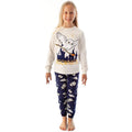 Off White-Navy - Back - Harry Potter Girls Hedwig Fleece Long Pyjama Set