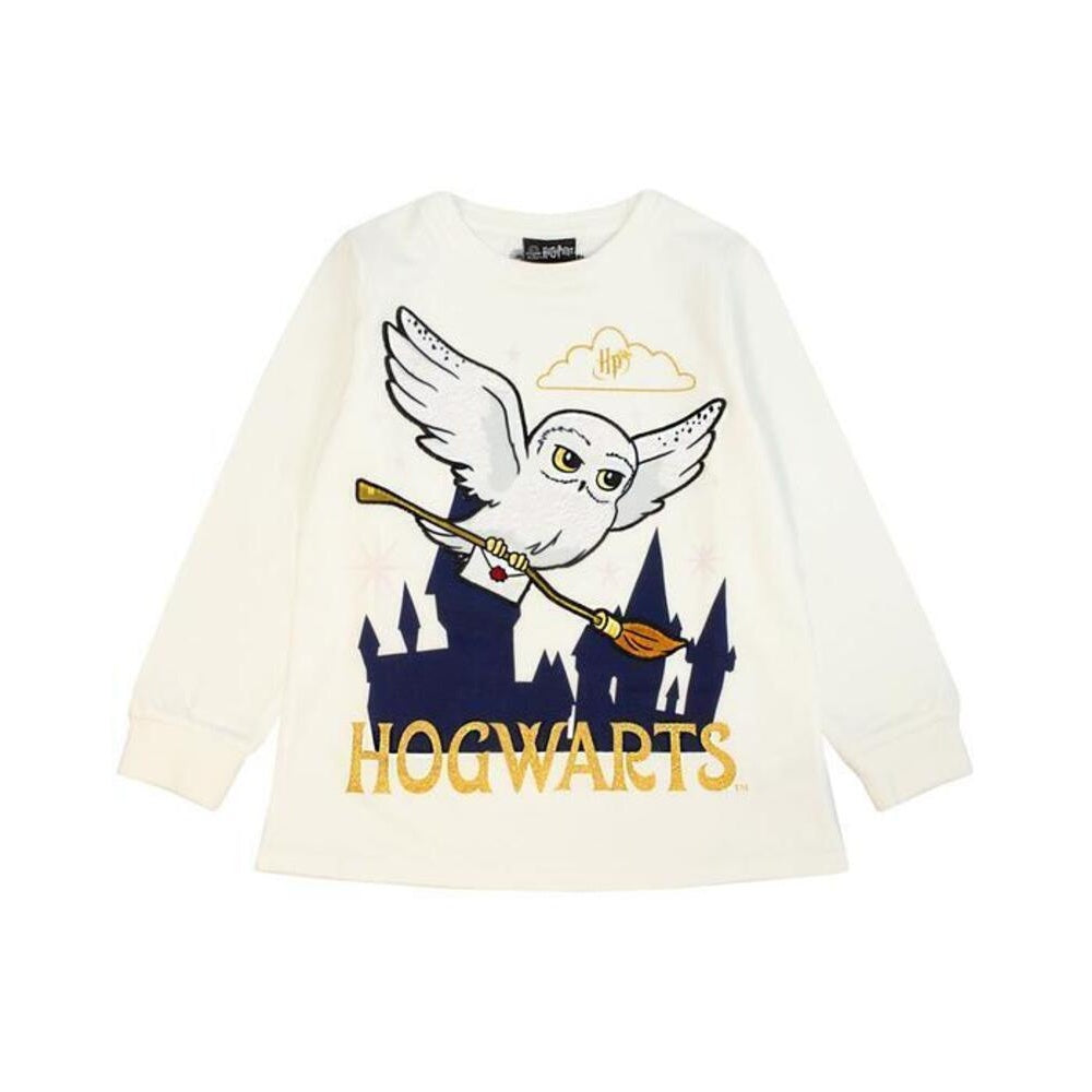 Off White-Navy - Lifestyle - Harry Potter Girls Hedwig Fleece Long Pyjama Set