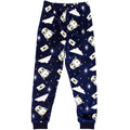 Off White-Navy - Pack Shot - Harry Potter Girls Hedwig Fleece Long Pyjama Set