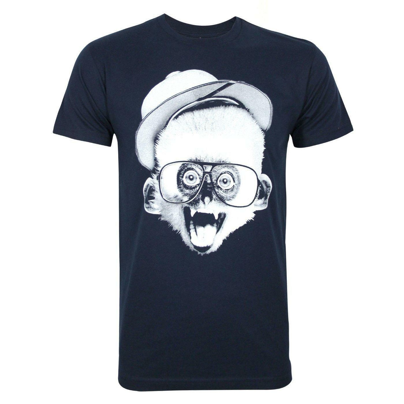 Navy-White - Front - Goodie Two Sleeves Mens Let´s Go Bananas T-Shirt