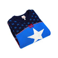 Blue-Navy-Red - Back - Captain America Unisex Adult Shield Knitted Christmas Sweatshirt