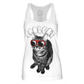White - Front - Goodie Two Sleeves Womens-Ladies Cool Cat Tank Top