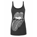Charcoal - Front - Amplified Womens-Ladies Leopard Lick The Rolling Stones Vest