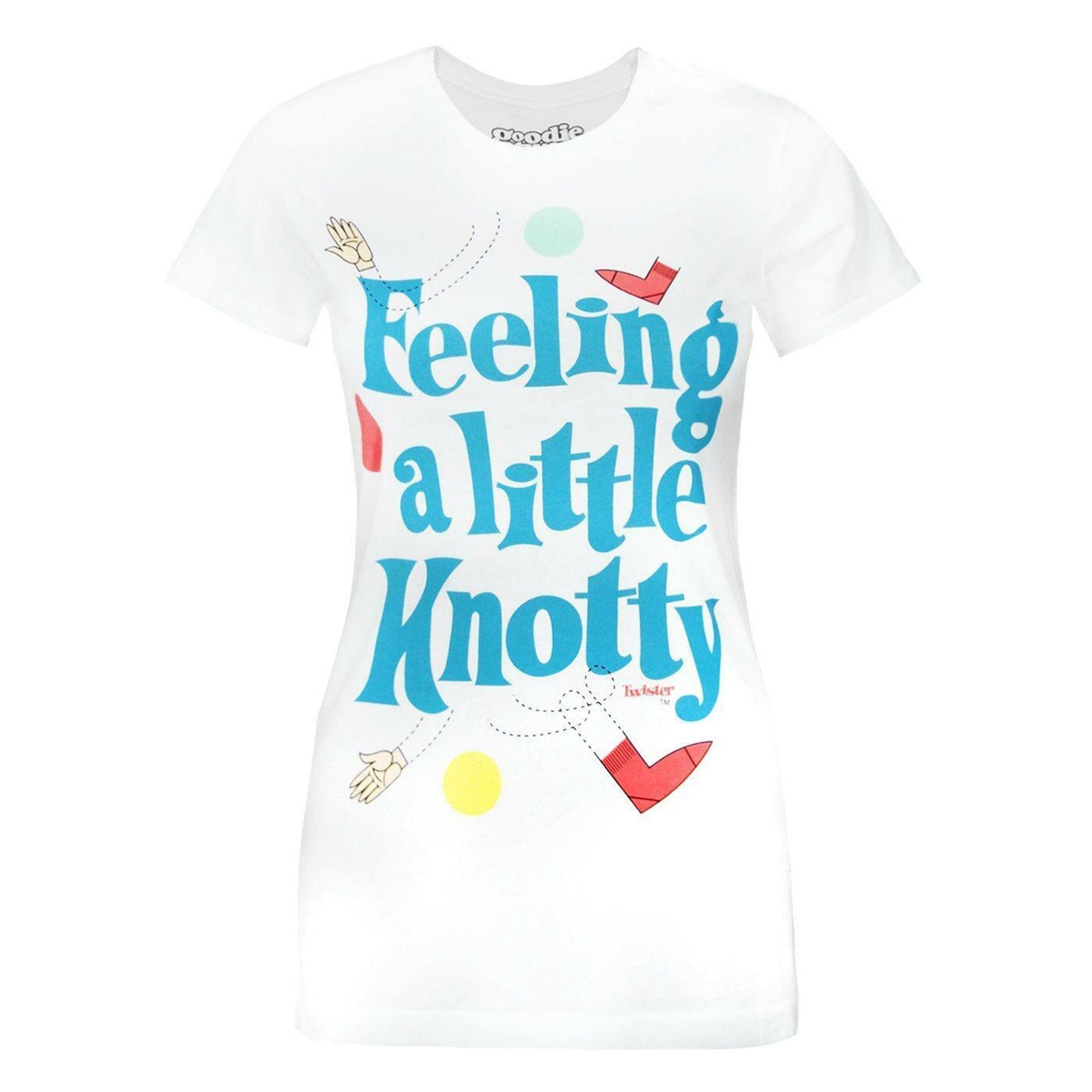 White - Front - Goodie Two Sleeves Womens-Ladies Feeling Knotty Twister T-Shirt