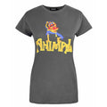 Charcoal - Front - Worn Womens-Ladies Animal Drummer The Muppets T-Shirt