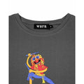 Charcoal - Back - Worn Womens-Ladies Animal Drummer The Muppets T-Shirt
