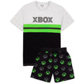 Black - Front - Xbox Mens Colour Block Short Pyjama Set