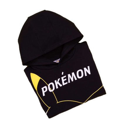 Black - Side - Pokemon Childrens-Kids Pikachu Hoodie