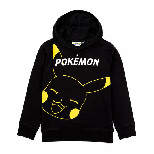 Black - Front - Pokemon Childrens-Kids Pikachu Hoodie