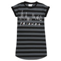 Grey-Black - Front - Friends Girls Striped Nightie