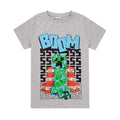 Grey - Front - Minecraft Boys Boom T-Shirt