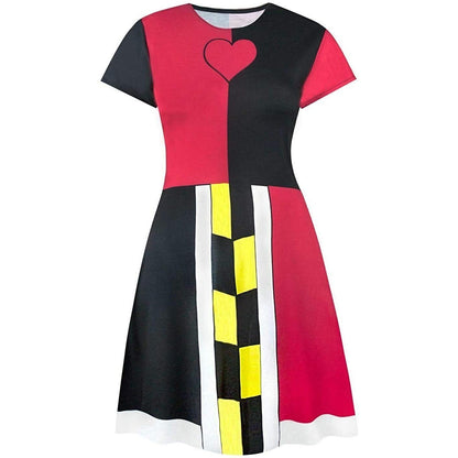 Red-Black - Front - Alice In Wonderland Womens-Ladies Queen Of Hearts Cosplay Dress