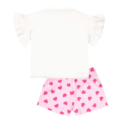 White-Pink-Yellow - Back - Pokemon Girls Besties Frill Short Pyjama Set