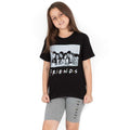 Black-Grey - Pack Shot - Friends Girls Cycling Short Pyjama Set