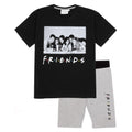 Black-Grey - Front - Friends Girls Cycling Short Pyjama Set