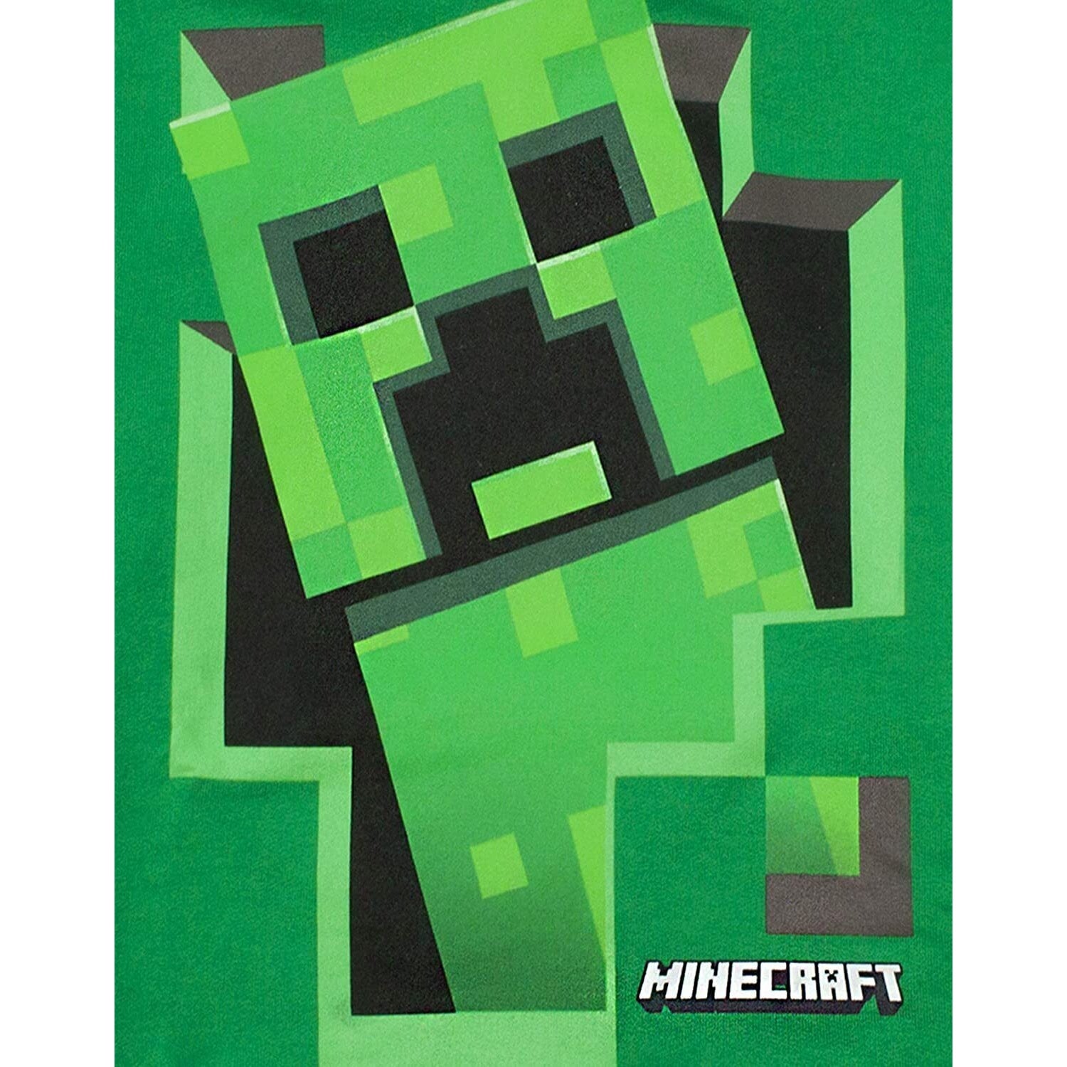 Green - Close up - Minecraft Boys Inside Creeper Hoodie
