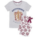 Grey-White-Maroon - Front - Harry Potter Womens-Ladies Gryffindor Long Pyjama Set