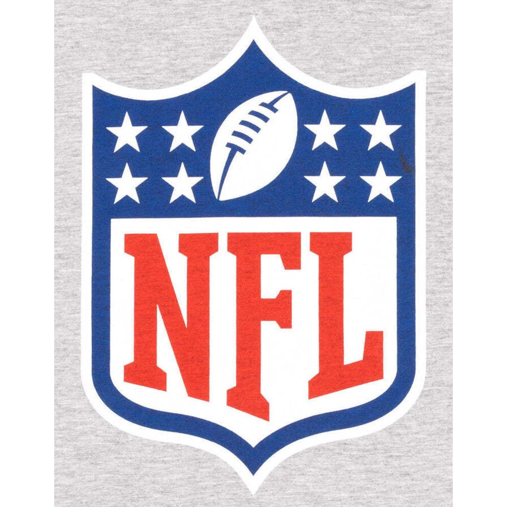 Grey-Blue-Red - Close up - NFL Womens-Ladies Shield T-Shirt